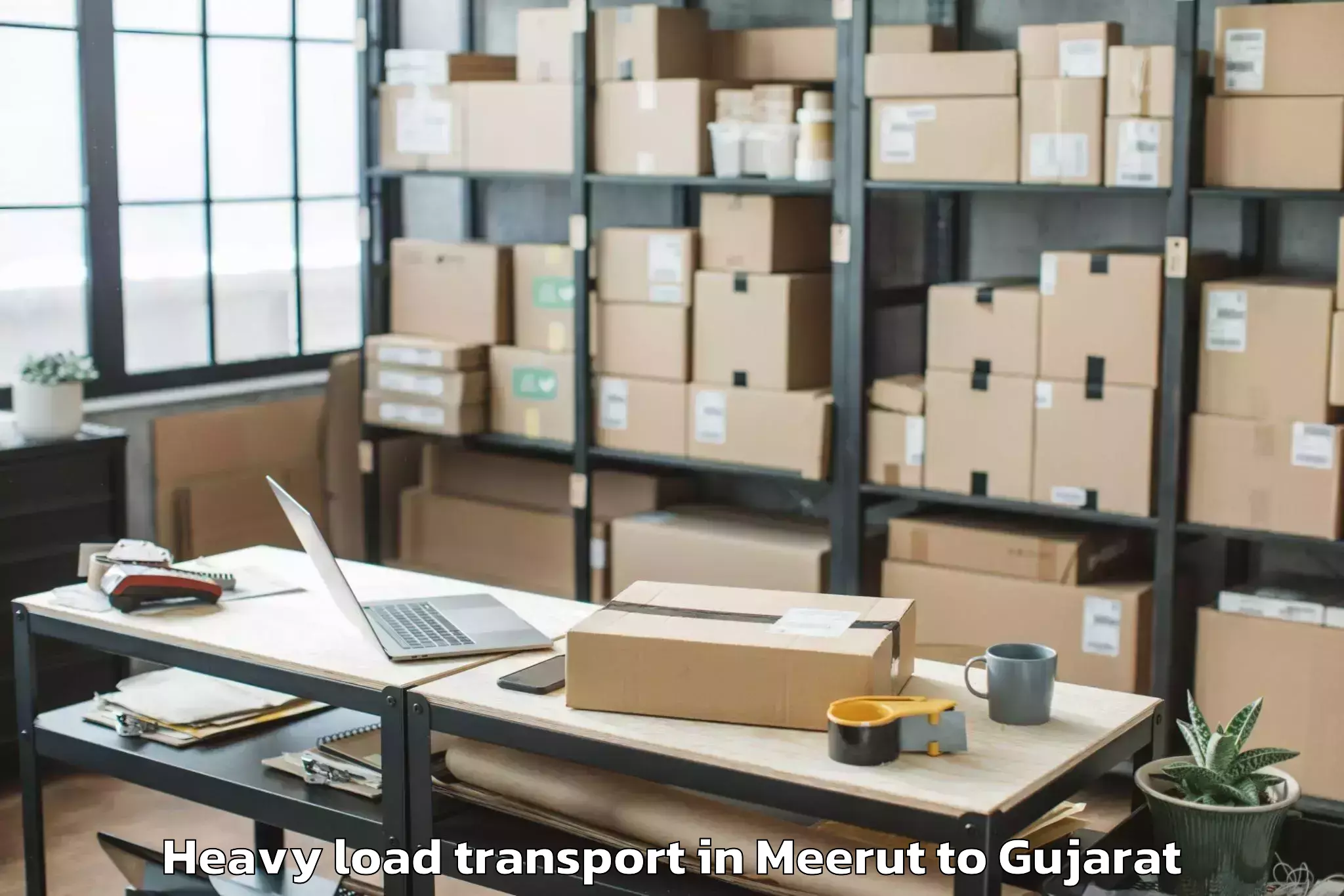 Book Meerut to Lunavada Heavy Load Transport Online